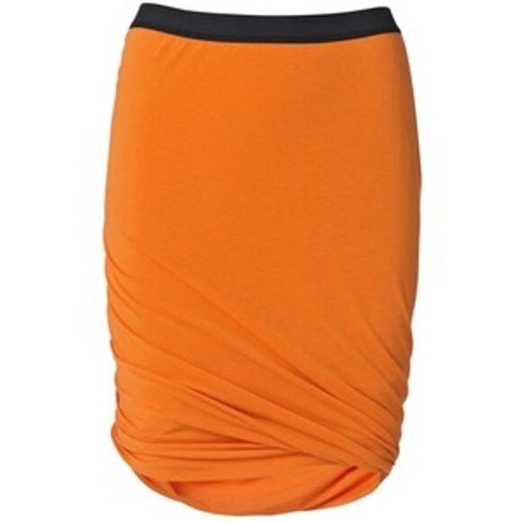 MB by Malene Birger ORANGE Ruched JERSEY Draped SKIRT Twisted DICIL M $195